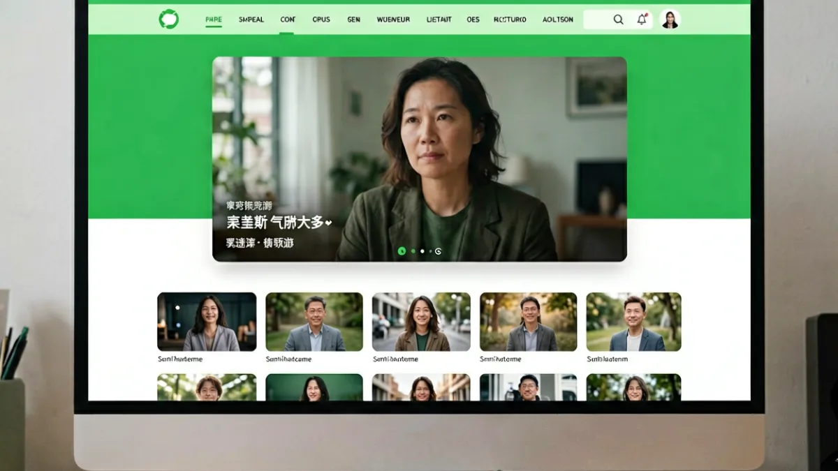 青青草视频平台首页界面截图，展示顶部导航栏、分类频道与首屏推荐内容区域