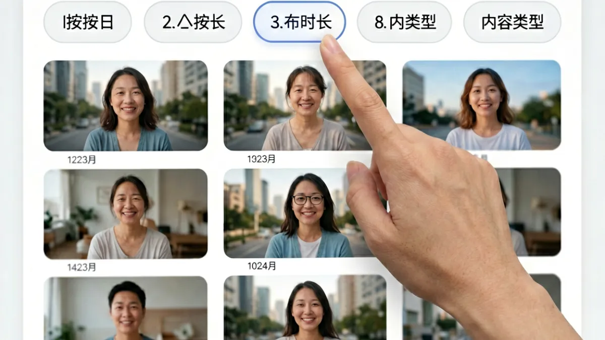 青青草视频搜索结果页面，显示筛选器栏目与按时长过滤后的视频列表排列效果