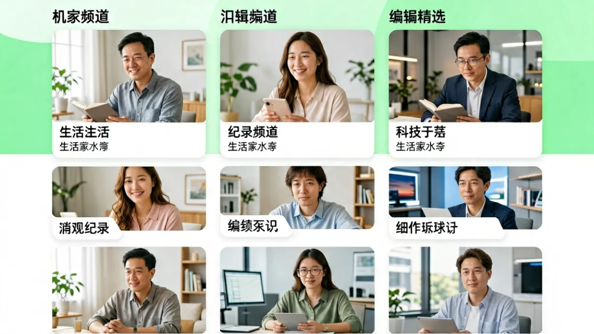 青青草视频首页展示界面，多个内容频道卡片整齐排列，画面清晰明亮