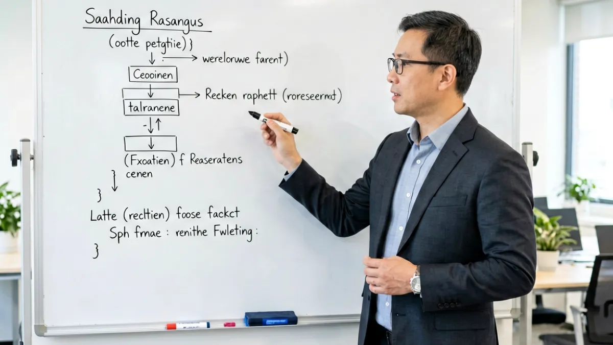 青青草视频技能教学类视频封面，讲师在白板前演示编程代码，背景为整洁办公室
